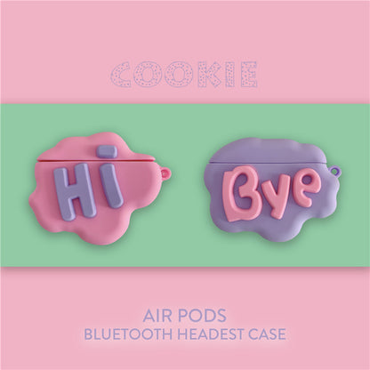 AirPod 2 Case 3D HI BYE Cloud Letter Cartoon Soft Silicone Wireless Earphone Cases For Apple Airpods Case Cute Cover