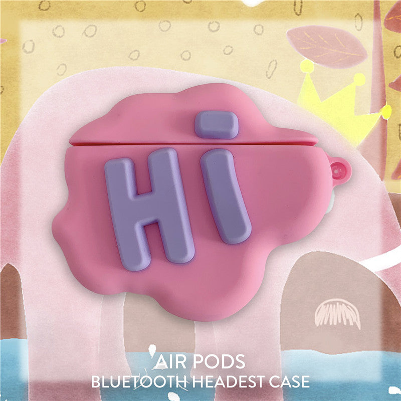 AirPod 2 Case 3D HI BYE Cloud Letter Cartoon Soft Silicone Wireless Earphone Cases For Apple Airpods Case Cute Cover